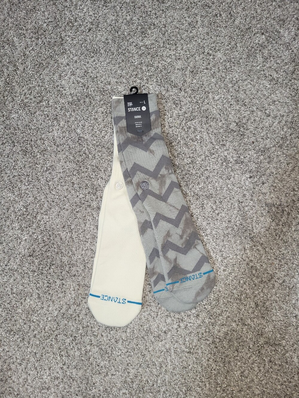 2-Pair Stance Icon Mens Size Large 9-12 Casual Combed Cotton Crew Socks Unisex